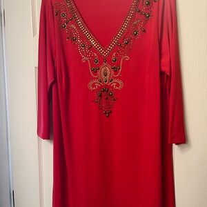 Roaman's Bold Scarlet Blouse